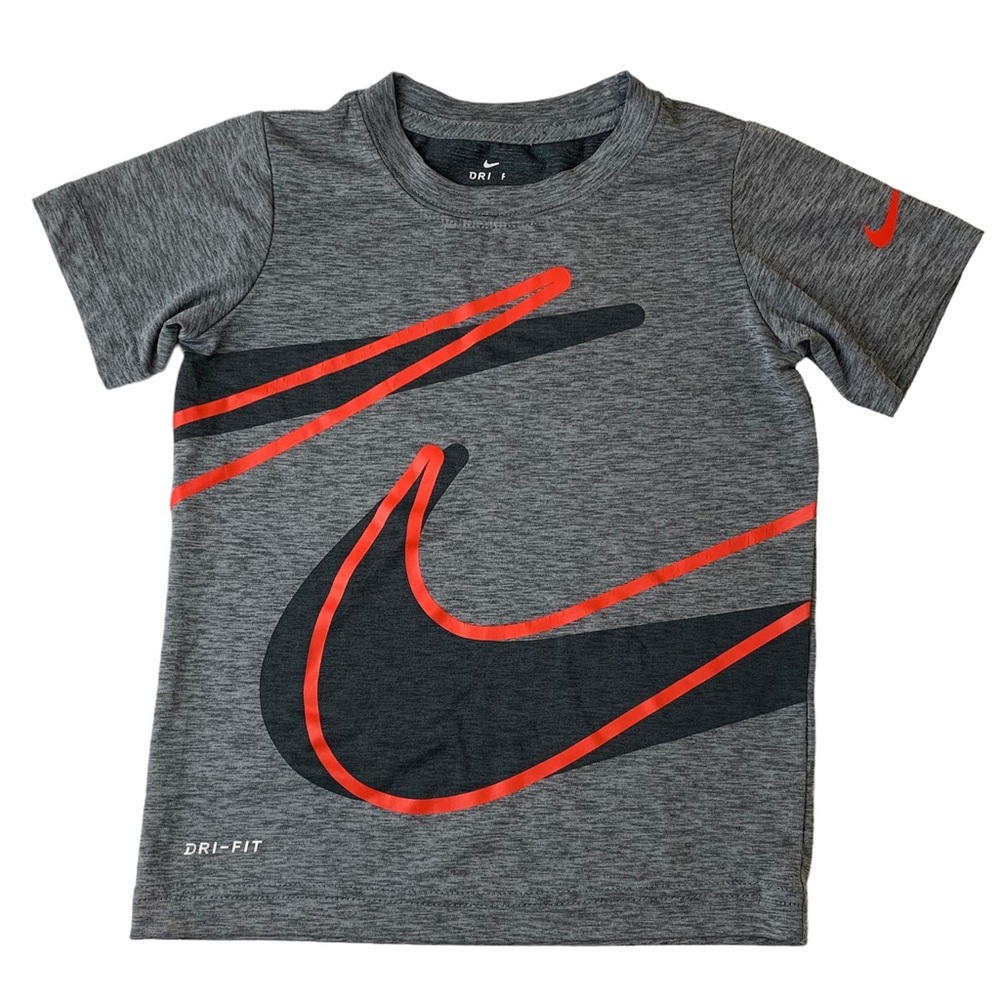 Nike Boys Dri Fit Gray Short Sleeve Shirt Size 5 Small